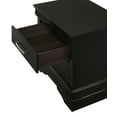 thumbnail image 5 of Modern 3pc Queen Size Panel Bed Chest Nightstand Set Solid Wood Black Wooden Bedroom Furniture, 5 of 7