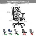thumbnail image 5 of SCRAWLGOD Cow Print Black White Non-Slip Computer Chair Slipcover with Armrest Protector Cozy Rotating Chair Cover Scratch Resistant High Back Chair Covers, 4 Pieces Set, 5 of 7