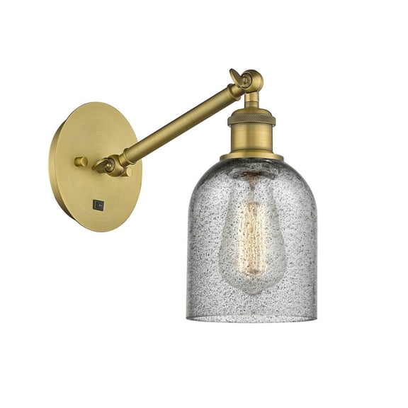 317-1W-BB-G257-LED-Innovations Lighting-Caledonia - 1 Light Wall Sconce In Industrial Style-11.38 Inches Tall and 5.3 Inches Wide Brushed Brass