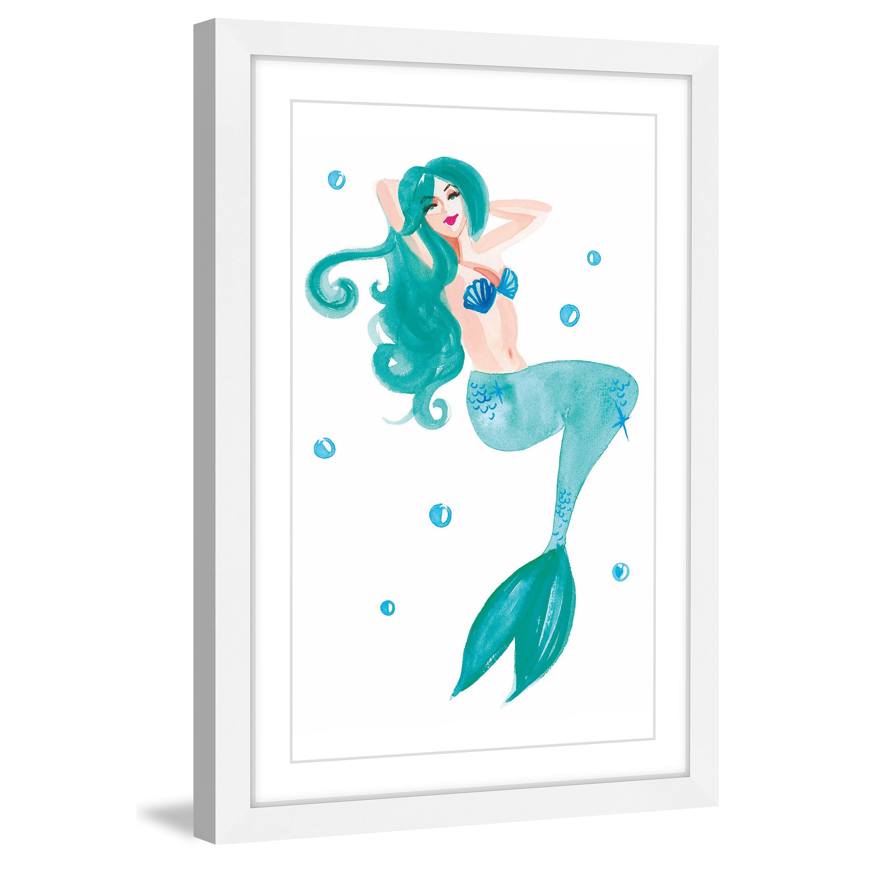 Marmont Hill "Mermaid Blue" by Molly Rosner Framed Painting Print