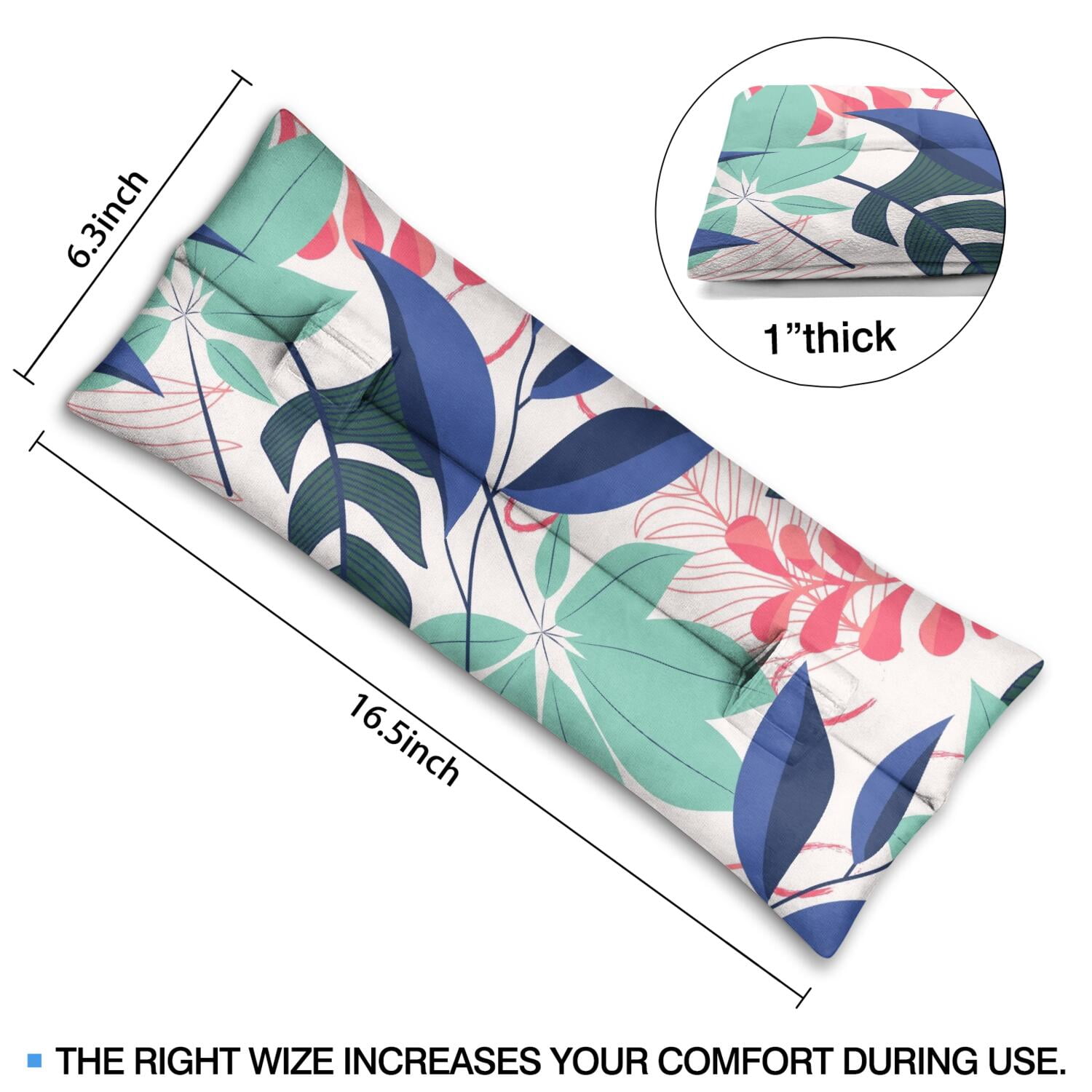 Beach Vacation Seat Belt Cushion for Surgery - Vibrant Tropical Plant Mastectomy Pillow - Pressure Relief Heart Surgery Recovery Cushion with Floral Print