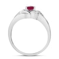 thumbnail image 5 of 14k White Gold Round Rhodolite Garnet And Diamond Heart Ring, 5 of 6