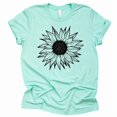 thumbnail image 3 of Women's Summer Sunflower T Shirt Cute Flower Graphic Loose Tees Crew Neck Short Sleeve Casual Tops (Mint-Small), 3 of 5
