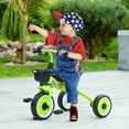 thumbnail image 2 of Qaba Tricycle pour Enfants de 2 à 5 Ans, Vélo pour Tout-Petits avec Siège Ajustable, Vert, 2 of 9