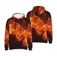 thumbnail image 6 of Bingfone Fiery Orange Flames Energy Men's Drawstring Hoodie Long Sleeve Pocket Sweatshirts-Small, 6 of 6
