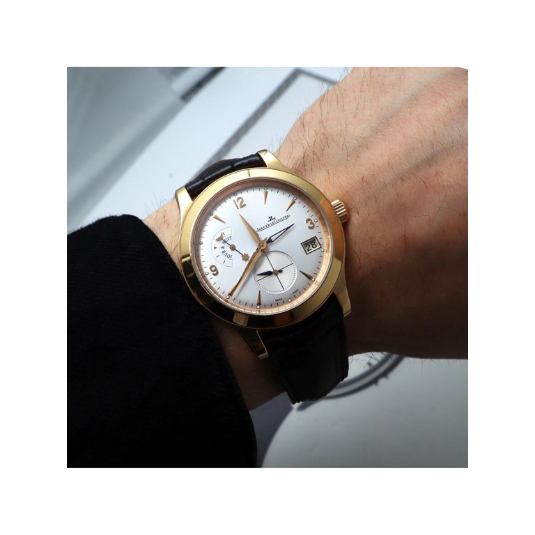 Pre-Owned JaegerLeCoultre Master Control Hometime 18k Gold Watch  