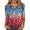 Royal Blue, variant on American Flag Blouse Women 1776-2026 Red White and Blue 3/4 Sleeve Henley Shirts Stars and Stripes 250th Anniversary Casual Tunics L