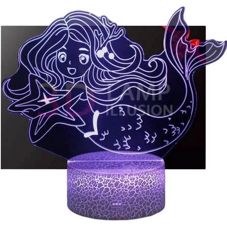 YSITIAN Mermaid Night Light Gift for Kids，Mermaid Table Desk Lamp,Birthday Christmas Gifts H1116-394