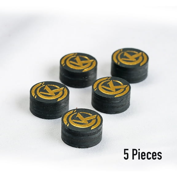 KONLLEN Pool Billiard Cue Tips - 5 Pieces Pool Cue Tip/Snooker Cue Tip 14mm 6 Layers Billiards Accessories