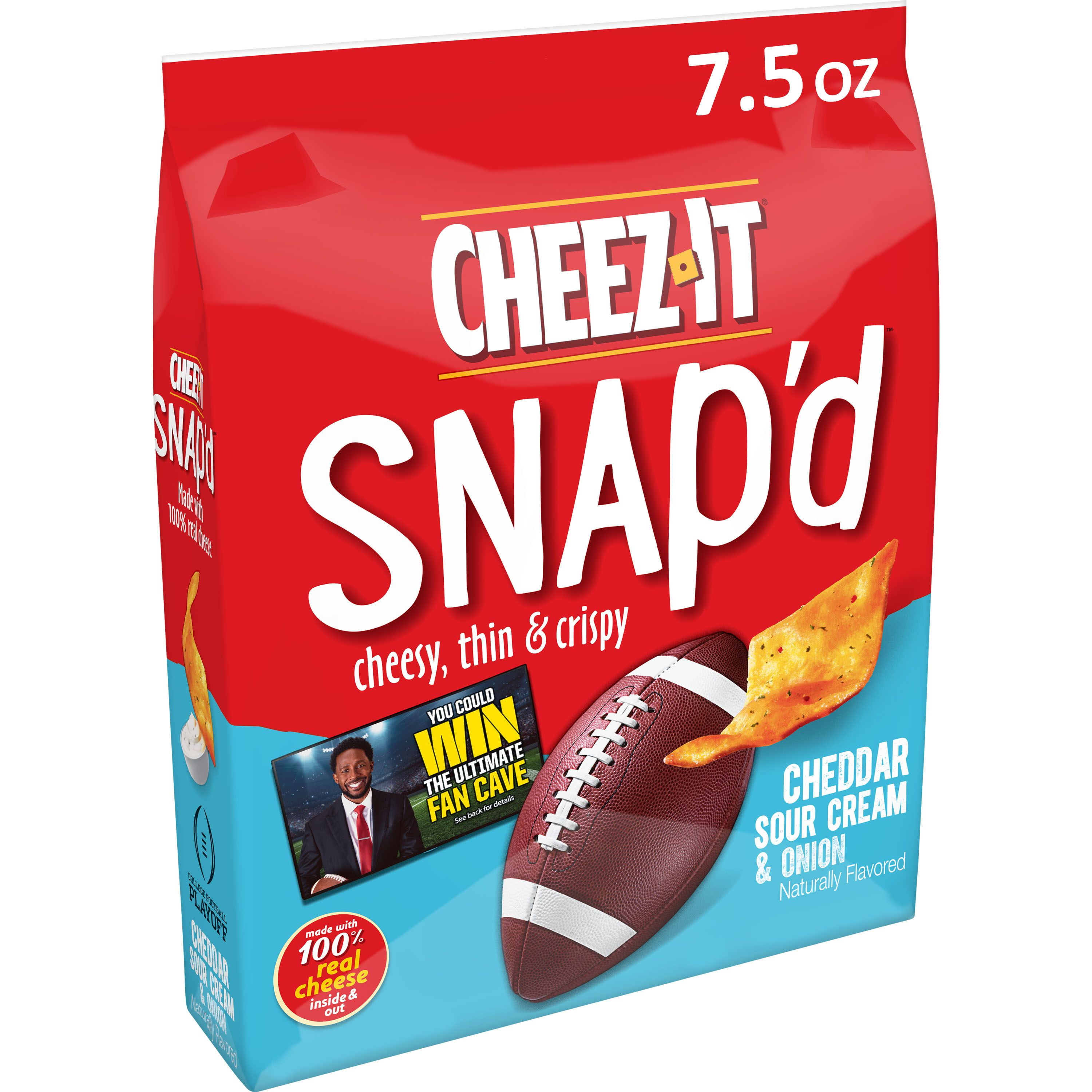 CheezIt Snap'd Cheese Cracker Chips, Thin Crisps, Lunch Snacks
