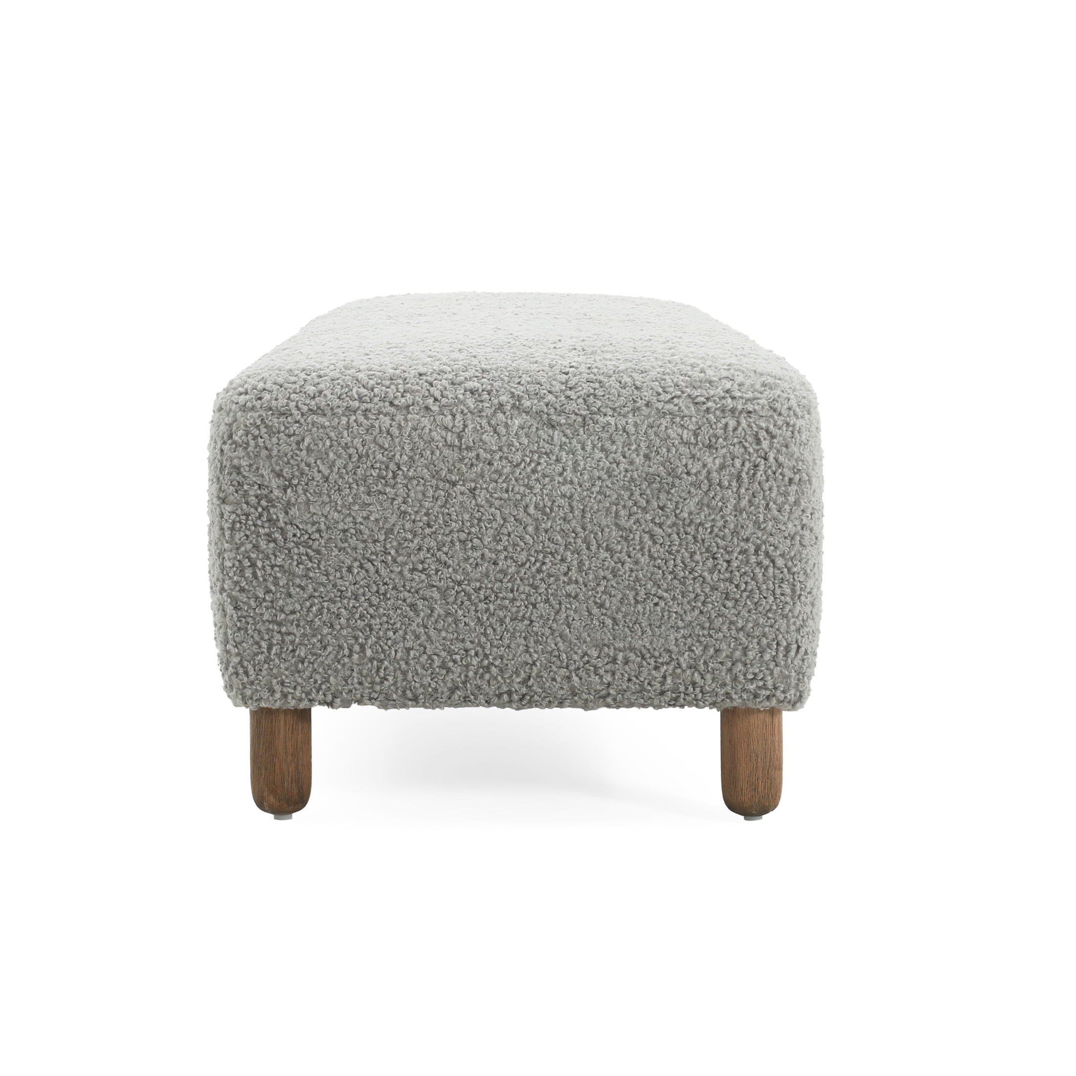 Ryder Modern Upholstered Rectangular Ottoman with Foam Cushion & Solid Wood Legs, Grey