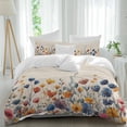 thumbnail image 2 of Colorful Spring Floral Bedding 3 Piece Duvet Cover Set Twin Size, Elegant Summer Botanical Rustic Soft Microfiber Comforter Cover with Zipper Closure & Pillowcases, FadeResistant Quilt Cover, 2 of 9