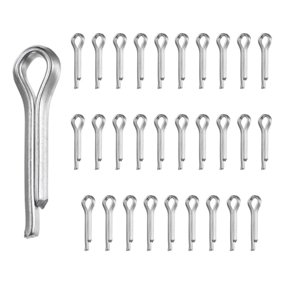 Uxcell 30-Pack Pasadores de Cotter, M5x20 Sujetadores de Resorte de Acero Inoxidable Pasador de Enganche para Bloqueo de Remolque/Abrazaderas, Clips R [Plateado]
