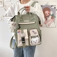 thumbnail image 4 of Women Fashion Contrast Color Backpack Travel School Large Cute Knapsack (Black), 4 of 7