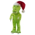 thumbnail image 5 of Northlight LED Lighted Tinsel Santa T-Rex Dinosaur Outdoor Christmas Decoration - 30" - Warm White, 5 of 6