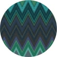 thumbnail image 1 of Ahgly Company Indoor Round Patterned Dark Cyan Green Area Rugs, 3' Round, 1 of 6