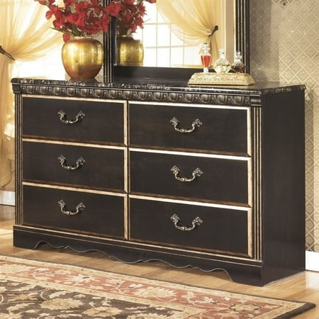 UPC 024052025460 product image for Ashley Coal Creek 6 Drawer Wood Double Dresser in Dark Brown | upcitemdb.com