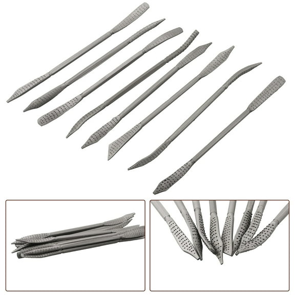 8Pc Wood Working Rasp Riffler File Set Double Ended Coarse for Wood Carving