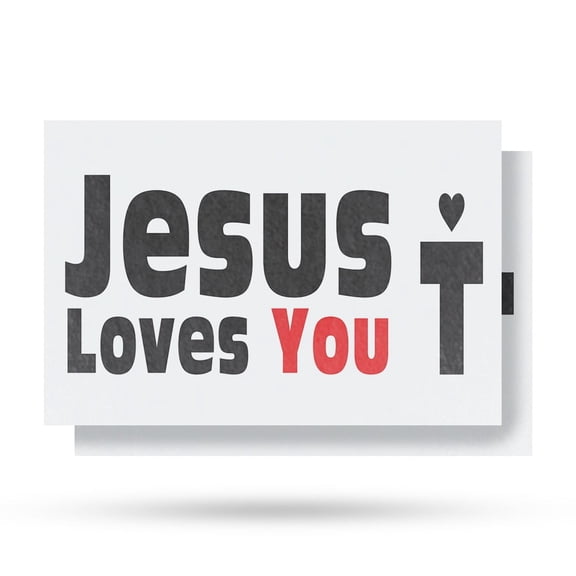 Jesus Loves You Vinyl Decal 2 Pack of 18 Inch x 24 Inch Weatherproof Heavy-Duty Adhesive Backing | Christian Faith, Inspirational Message, Eye-Catching Design | Made in USA