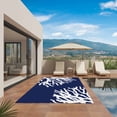 thumbnail image 2 of Coral Navy Blue Outdoor Rug 4x6 Ft, Non Slip Washable Area Rug, Coastal Ocean Marine Nautical Beach Patio Rugs Carpet Runner, Large Floor Mat for Indoor/Outdoor Deck Porch Camping, 2 of 8