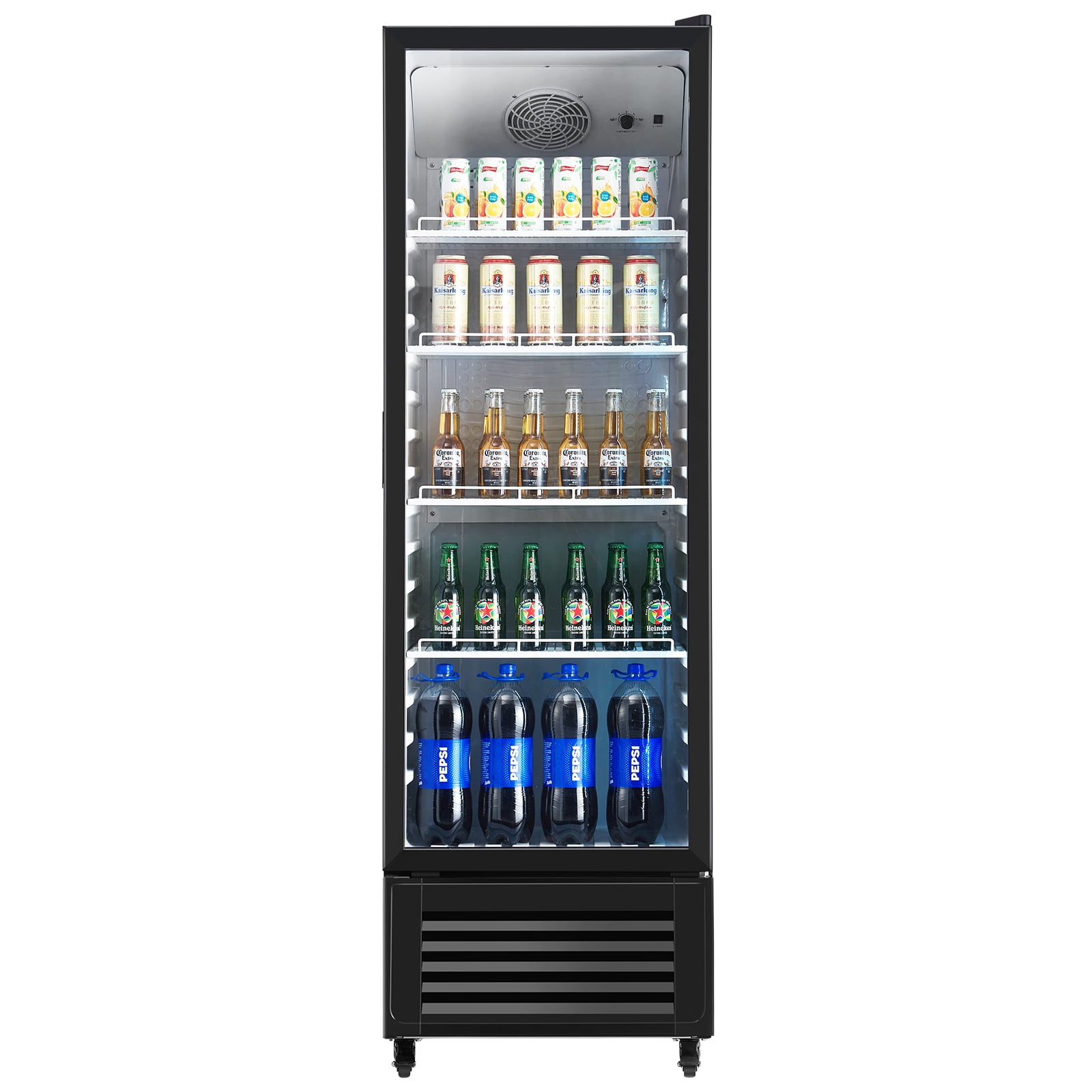 KFFKFF Commercial Merchandiser Refrigerator Single Glass Door 11.47Cu ft , Display Beverage Cooler Merchandiser