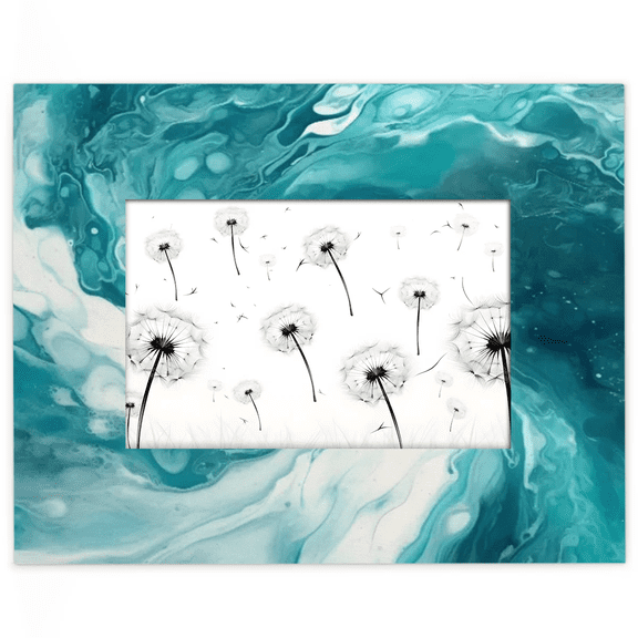 Qzjjjmy Rectangle Picture Frame 4x6 Blue Marble Vortex Photo Frame Set for Wall or Tabletop Display