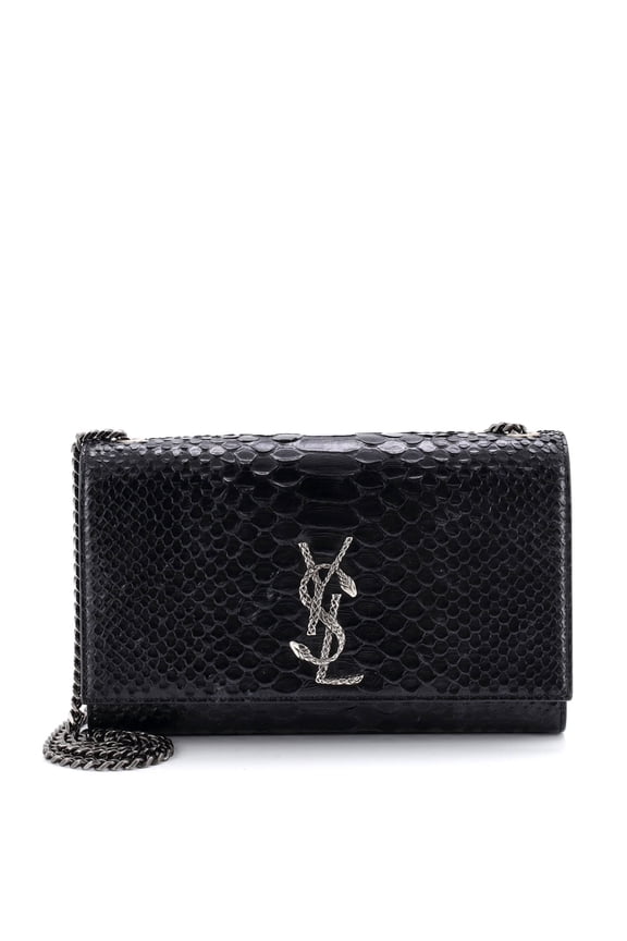 Pre-Owned Classic Monogram Crossbody Bag Python Embossed Leather Medium By Rebag