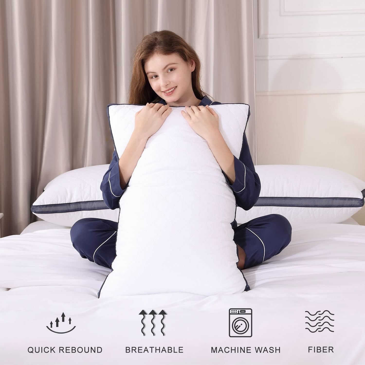 DLD Pillows for Sleeping (2-Pack),  Luxury Hotel Pillows Standard Size Set of 2,Bed Pillows for Side and Back Sleeper (Standard)