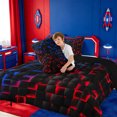 thumbnail image 4 of meiyoeat Geometric Abstract Art King Size Comforter Sets For Boys,Modern Plaid Comforters King Size For Kids,Black Reversible,3 Pieces, 4 of 7