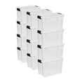 thumbnail image 1 of Caja de almacenamiento Sterilite Ultra Latching de 30 cuartos de galón, paquete de 12 unidades, transparente, 1 of 8