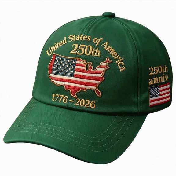 Leey-World 250th Anniversary USA Hat Adjustable Embroidered 250th Anniversary Patriotic Retro Washed Hat Baseball Caps,Green