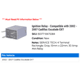 thumbnail image 2 of Ignition Relay - Compatible with 2002 - 2007 Cadillac Escalade EXT 2003 2004 2005 2006, 2 of 2