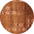 thumbnail image 1 of Ahgly Company Indoor Round Abstract Orange Modern Area Rugs, 7' Round, 1 of 4
