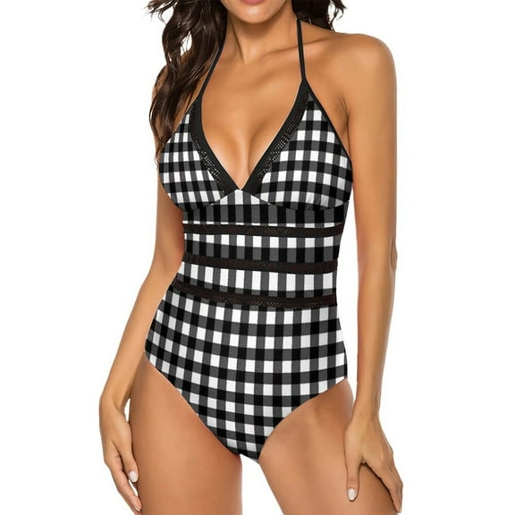 Christmas Plaid Swimsuit Blue Gre Push Up Swimwear One Piece Sport Bathing Suits Swimsuits Sexy Design Beach Outfits Plus Size