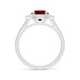 thumbnail image 2 of ANGARA Lab Grown 2 Ct Oval Ruby Double Halo Engagement Ring for Women in 14K White Gold (Size-9x7mm) | July Birthstone, Birthday, Anniversary, Jewelry Gift for Women | Lab-Grown Ruby Ring, 2 of 7