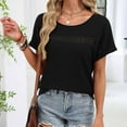 thumbnail image 5 of Vmvidoty Women's Summer Top Short Sleeved T-Shirt Round Neck Casual Blouses Tee Top Black L, 5 of 6