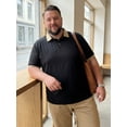 thumbnail image 4 of DARING DIVA Men's Contrast Collar Short Sleeves Breathable Polo Shirts 6XL Black, 4 of 7