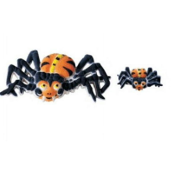 24pk Spider 1" - 2" Edible Sugar Decoration Toppers for Cakes Cupcakes Cake Pops w. Edible Sparkle Flakes & Decorating Stickers