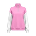 thumbnail image 5 of Atogsazn Women's 1/4 Zip Colorblock Sweatshirt Casual Oversized Long Sleeve Sweatshirt Pullover Tops Fall Winter Clothes Pink XXL Fashion, 5 of 5