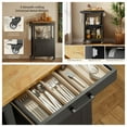 thumbnail image 6 of Kitchen Cart, Aiho Kitchen Island on Wheels with Single Door Cabinet for Dinning Room and Kitchen - Black, 6 of 6