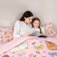thumbnail image 4 of Erosebridal Kid Cute Capybara Twin Bedding Sets, Bow Princess Fairy Bedding Comforter Set, Pink Reversible, 7 Pieces, 4 of 7