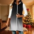thumbnail image 4 of Pounoo Gift Womens Plaid Colorblock Vest Plus Size Striped Zip UP Sleeveless Long Cardigan Hooded Coat Open Front Tops, 4 of 6