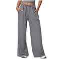 thumbnail image 2 of PiGOGI Fashion Women's Jeans High Waist Solid Color with Pockets Denim Pants Casual Long Trousers Stretchy Jean Bottoms Daily Gray L, 2 of 3