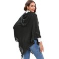 thumbnail image 4 of Women's Poncho Sweater V Neck Solid Knit Pullover Cape Lightweight Shawl Elegant Wrap with Fringes, 4 of 5
