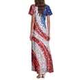 thumbnail image 6 of Wutalume Summer Dresses Patriotic Print - V-Neck Short Sleeve Colorful Sundress for 4th July Parade, Womens Summer Dresses ,Wine M, 6 of 6