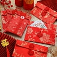 thumbnail image 2 of Chinese New Year Silk Red Envelopes, Lucky Money Red Packet, Lucky Coin Hongbao Card Envelopes Gift Wrap, for Spring Festival Birthday Wedding, 1PC, 2 of 7
