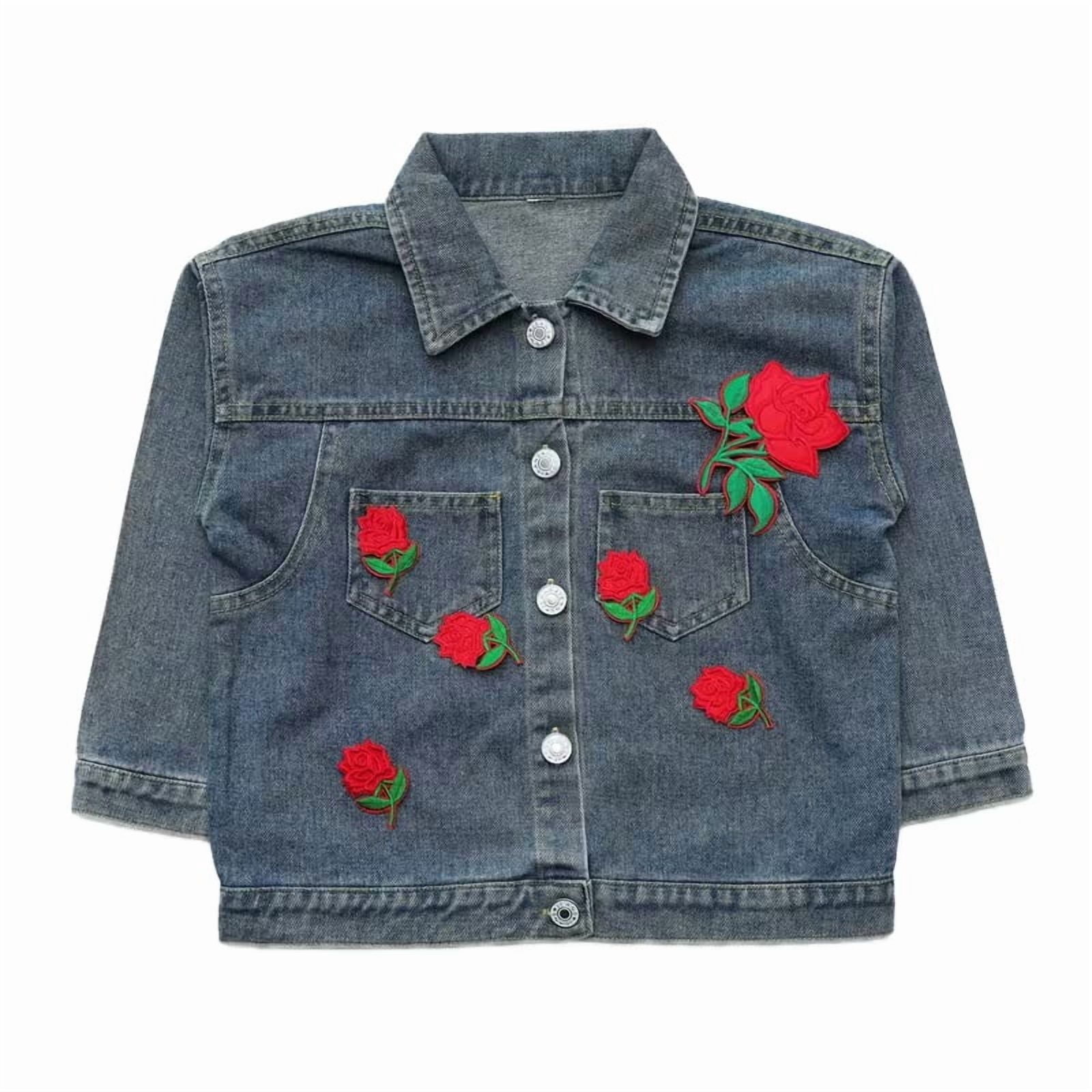 6 Pieces Black Rose Embroidery Hot Melt Adhesive Patches for Bags, Clothes, Hats, and Shoes - Decorative Iron-On Patches