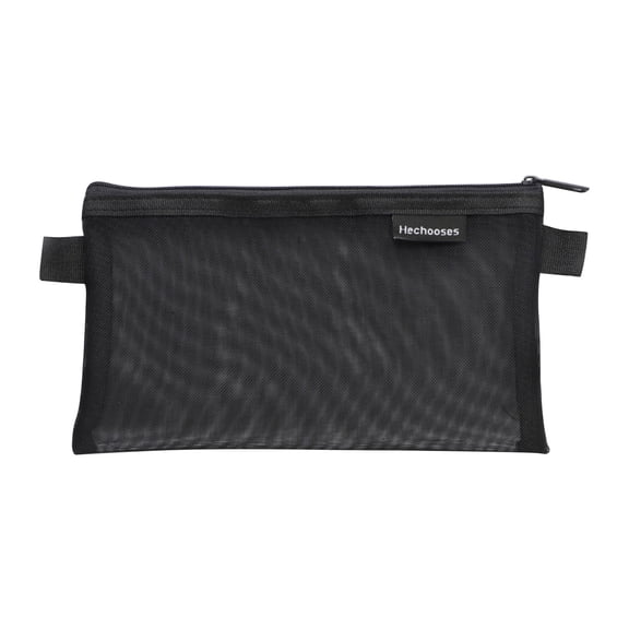 100% Nylon Transparent Mesh Zipper Storage Pouch Multi Color Optional Large Capacity Portable Stationery Cosmetic Organizer Bag