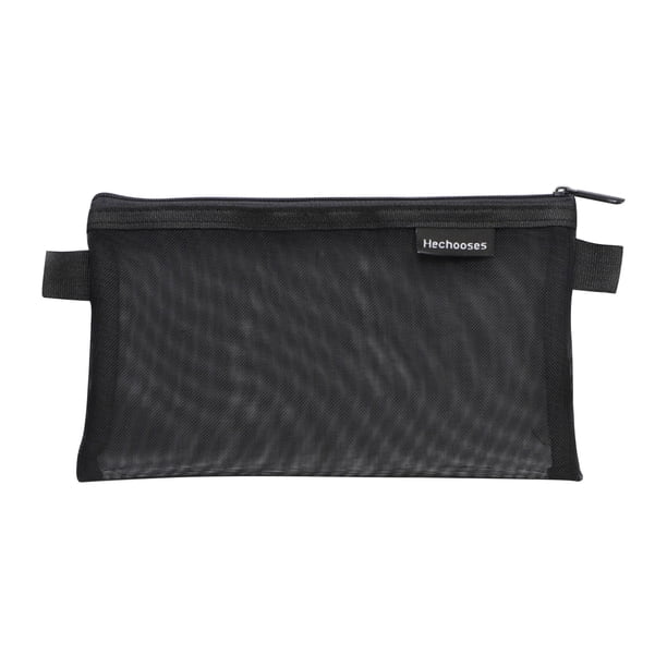 Estuche resistente para bolígrafos Lisbinx, estuche resistente para carpetas, organizador de papelería de tela Oxford de gran capacidad con cremallera, color negro.