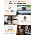 thumbnail image 2 of Cámara de coche para bebés Kidsneed, pantalla IPS de 7 pulgadas con asiento doble, 2 of 8